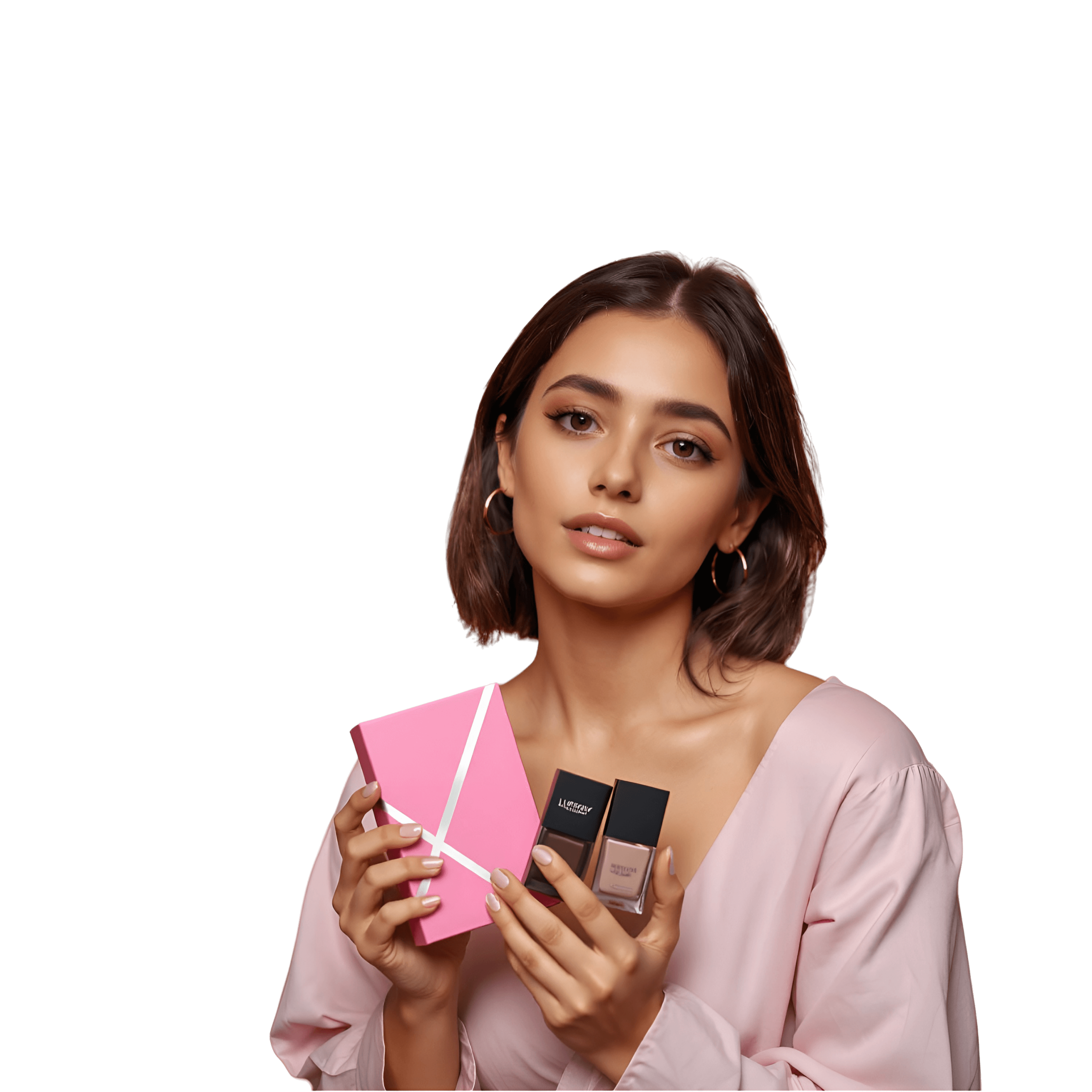 Girl With Lip Gloss Box
