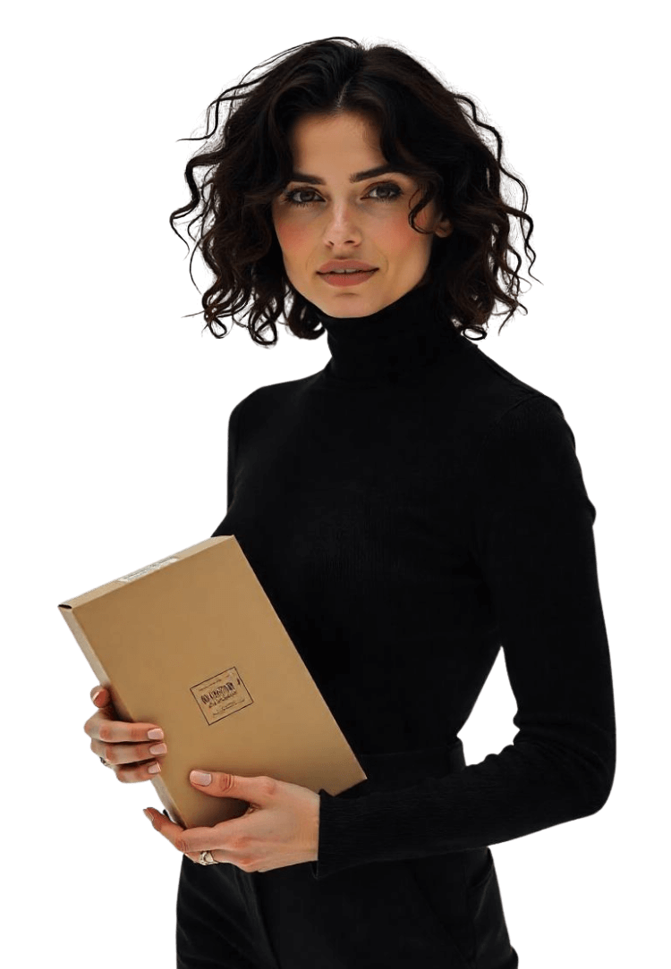 Woman With Pen Packaging Boxes