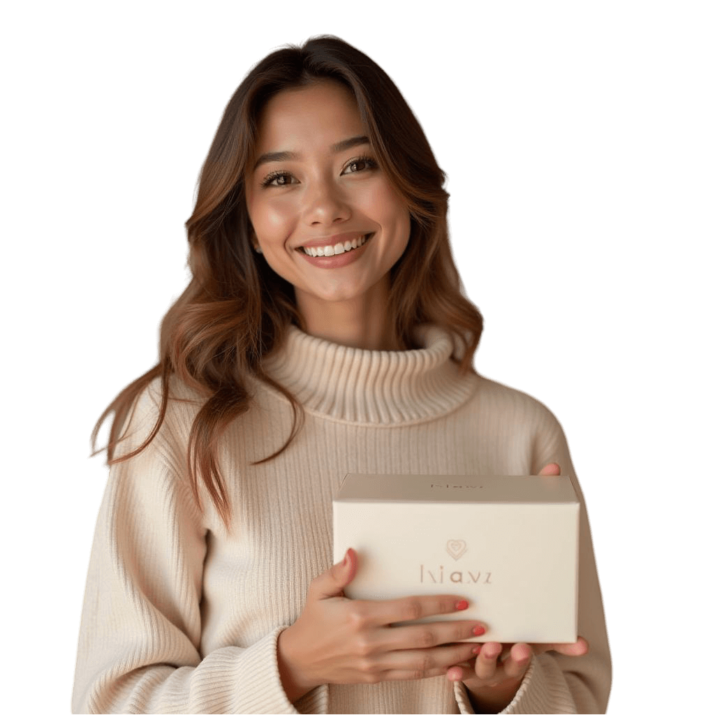a girl hold a box of pie