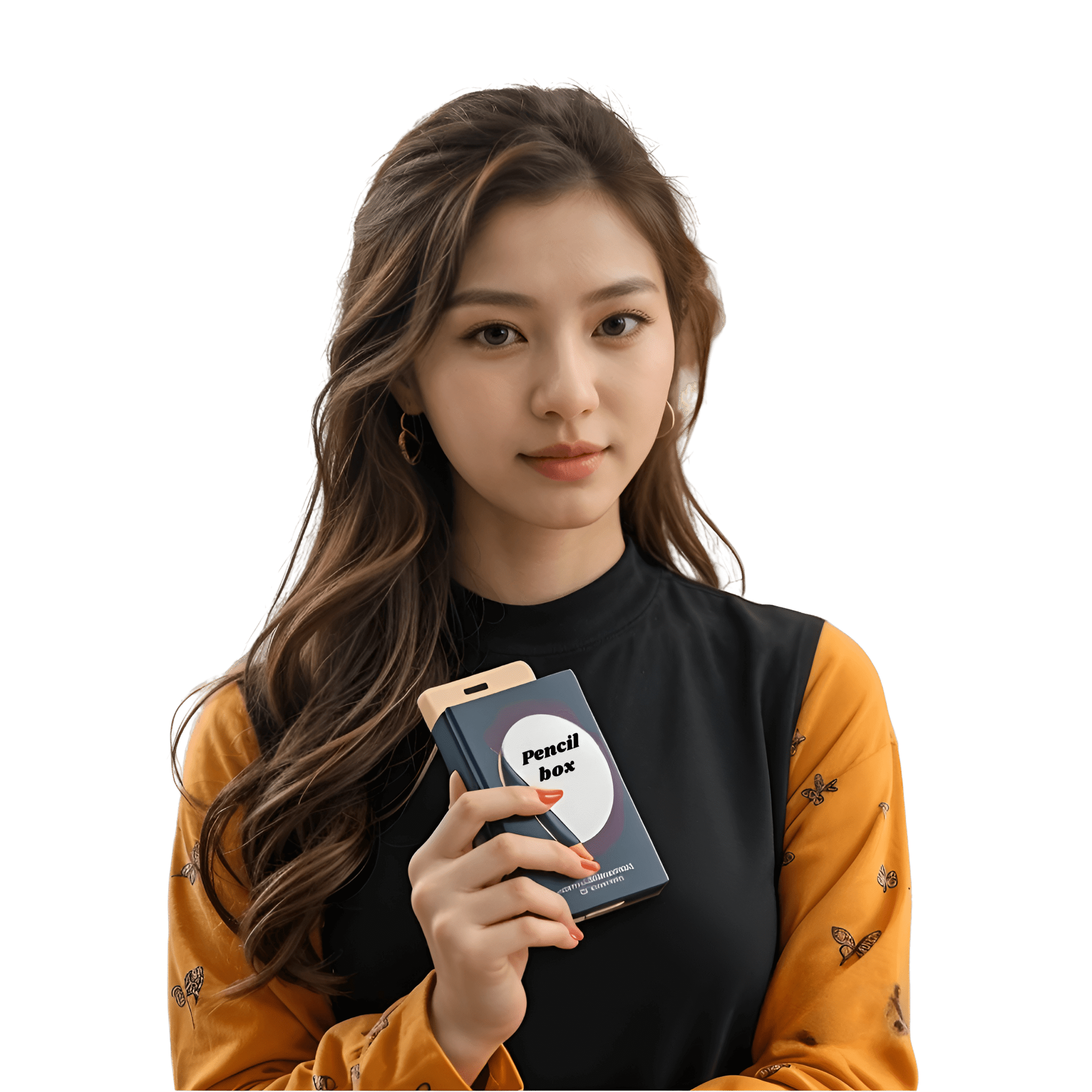 girl with custom pencil box