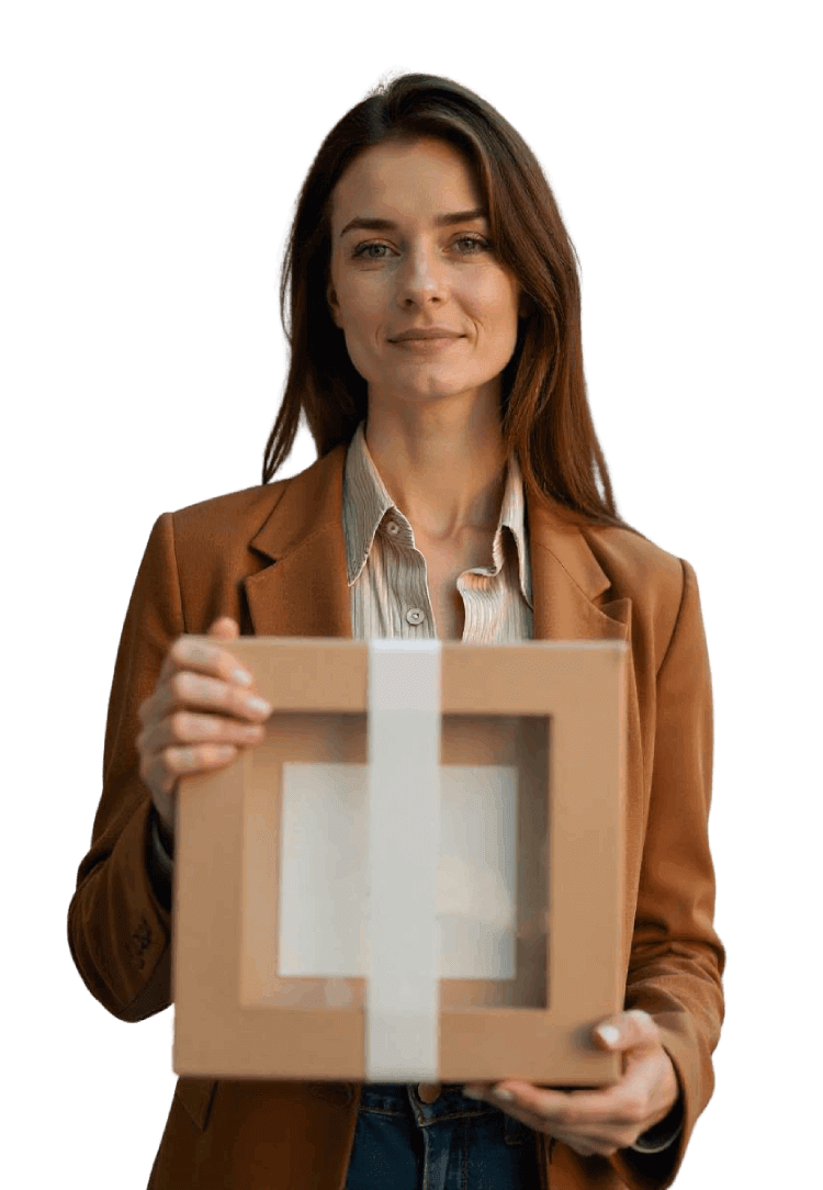 Woman With Window Packaging Box