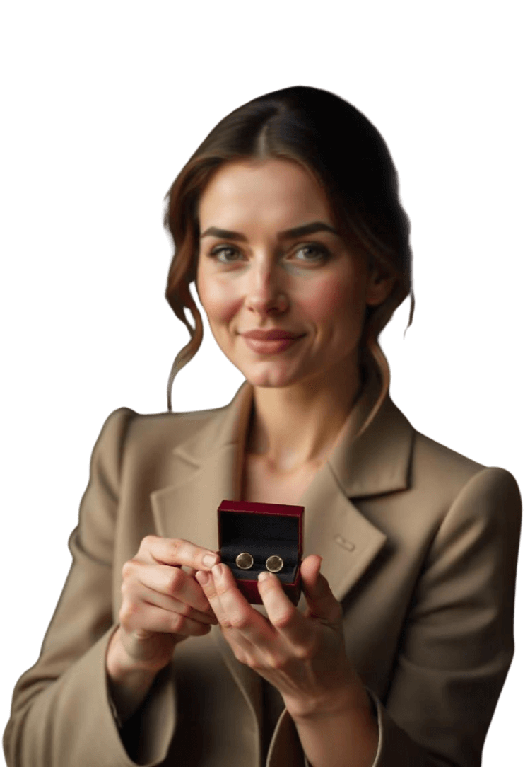 Woman With Cufflinks Packaging Boxes
